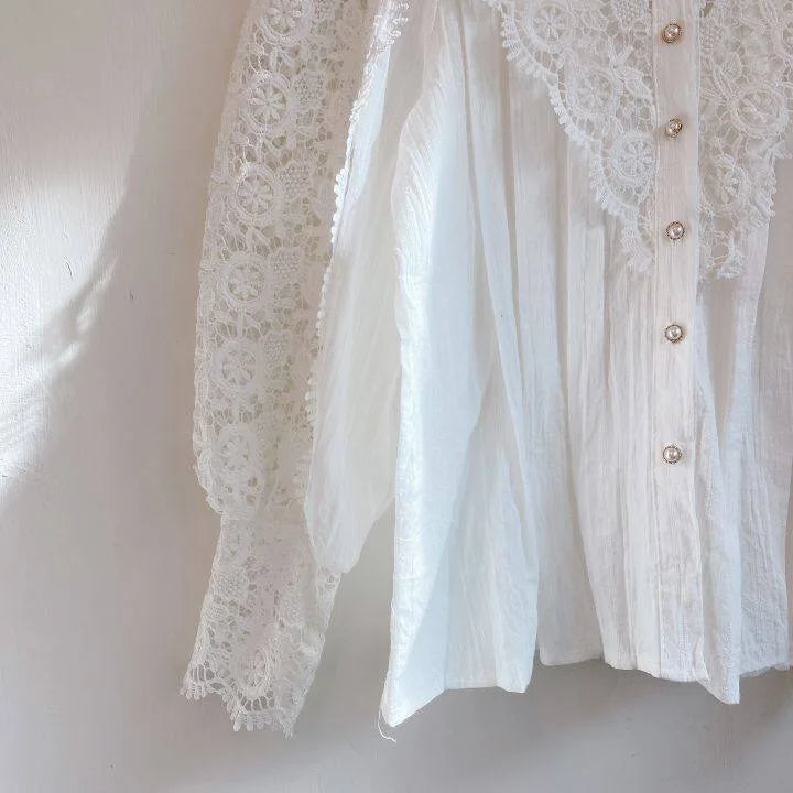 Women Chiffon Button Turtleneck Shirt .