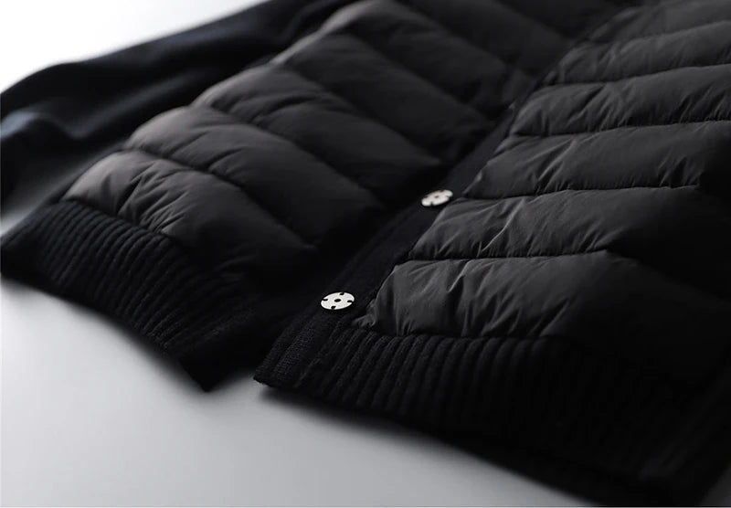 Winter Sweater Patchwork Parkas Women's Down Jackets