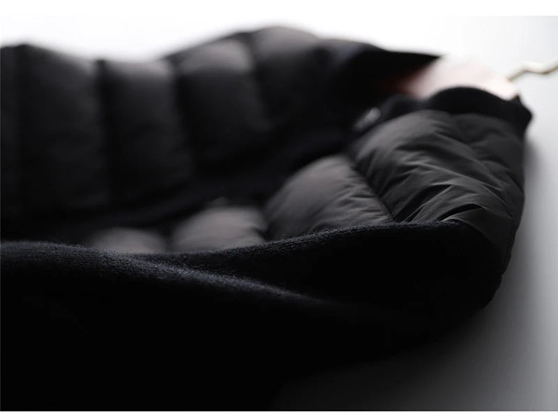 Winter Sweater Patchwork Parkas Women's Down Jackets