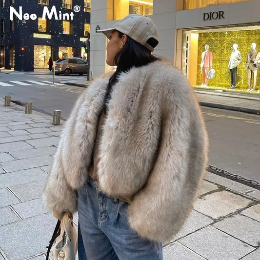 Women`s Faux Fur Coat